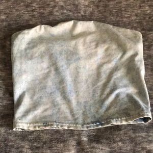 Faded blue color tube top